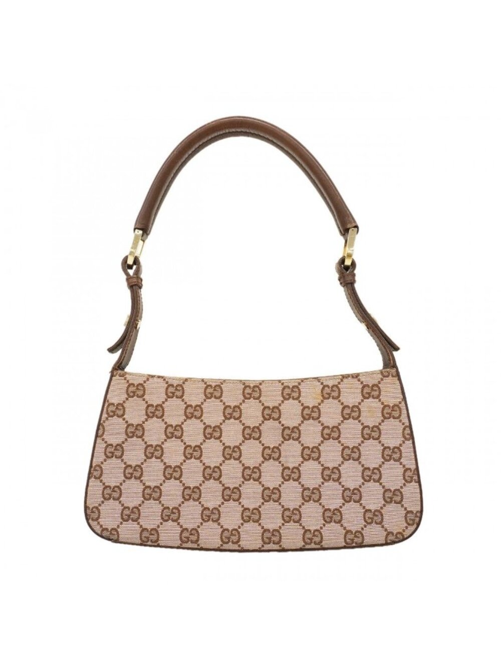 Gucci Handbag 001 Canvas Leather Brown Gold